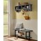 Alaterre Furniture Pomona 48" Metal and Wood Entryway Coat Hook with Storage Cubbies, Slate Gray AMBA24SG - alternate 2